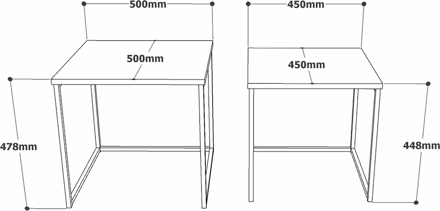 Set tavolinash të mbivendosura, 2 copë, Skye Decor, ngjyrë Atlantic Pine, Vg8-A