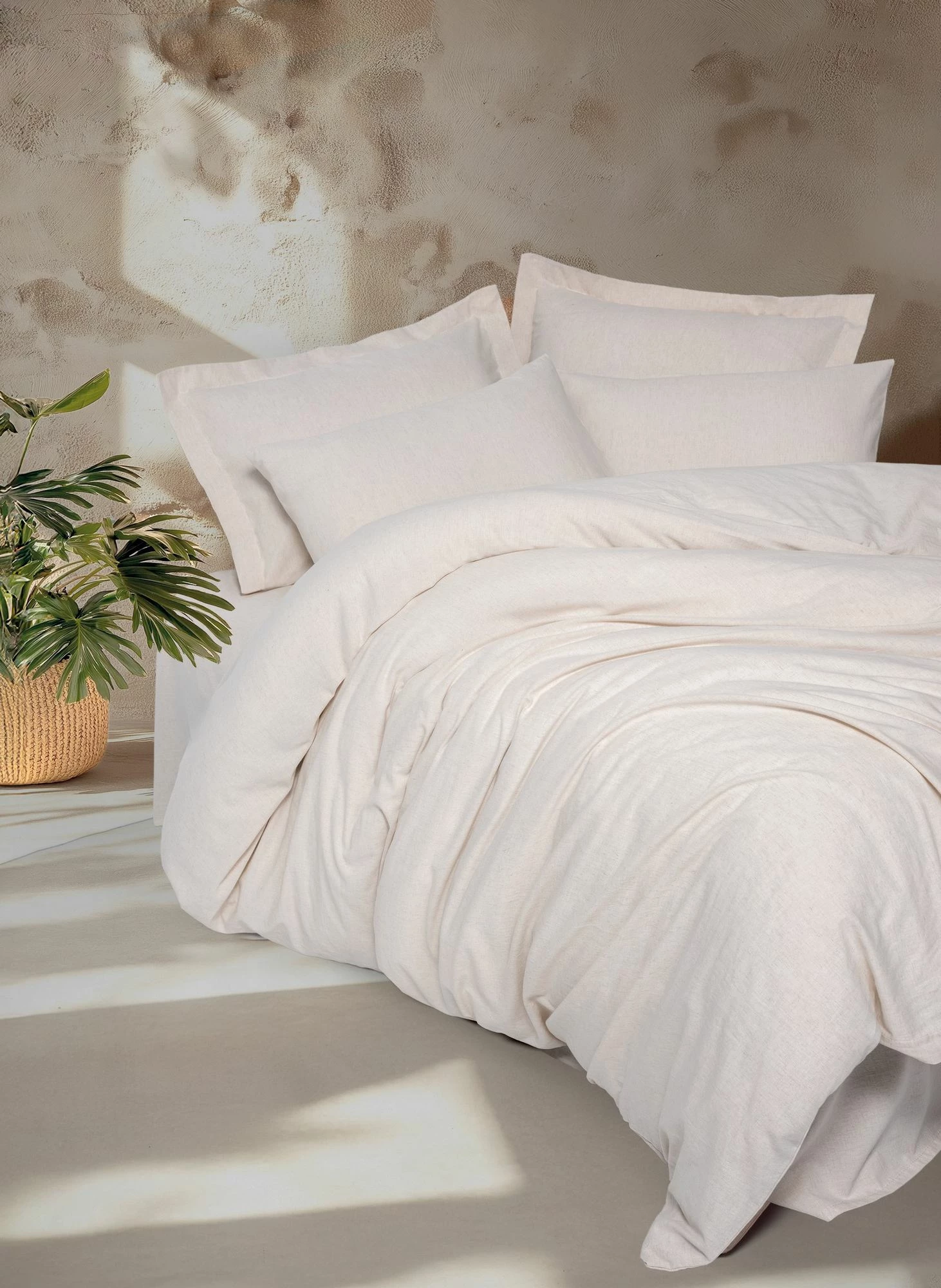 Set mbulesë për jorgan dopio, L'essentiel, Basic, bezhë