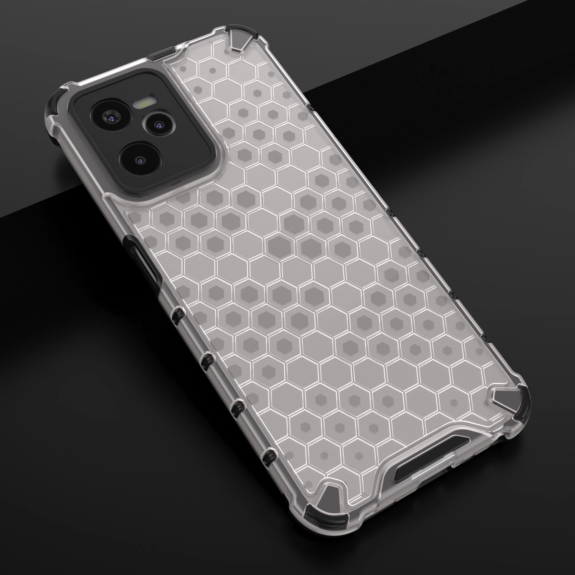 Mbështjellës Hurtel Honeycomb për Realme C35, Transparent