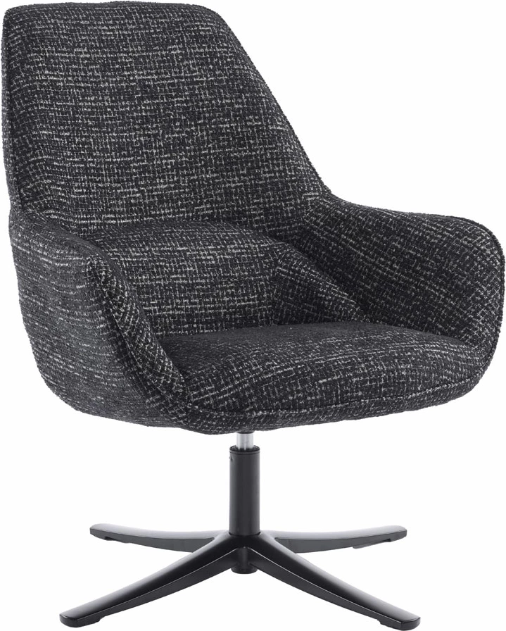 Fotelje rrotulluese TIFFANY, e zezë me dizajn, 80x75x90cm