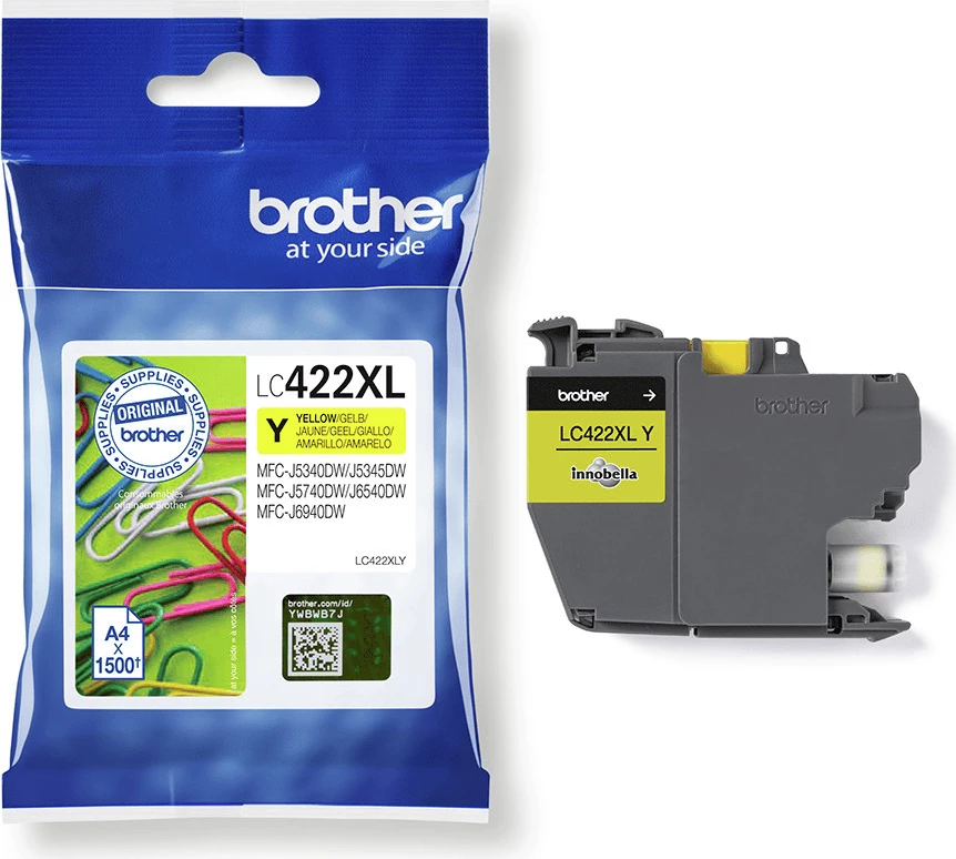 Kartushë boje, Brother LC-422XLY, XL 1500 faqe, e verdhë