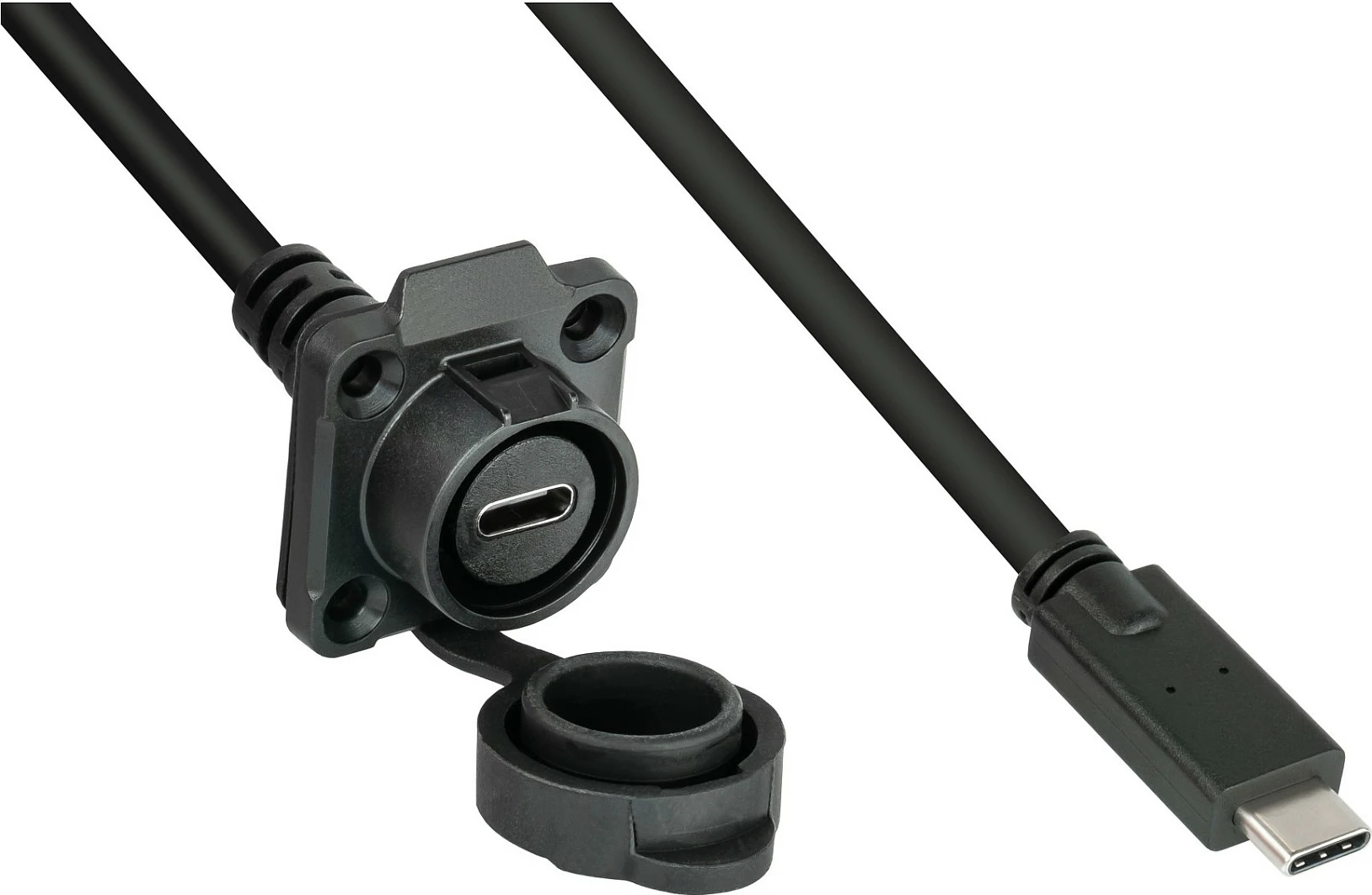 Kabllo USB-C GoodConnections 0.5 m, USB 3.2 Gen 2, 10 Gbit/s, zgjatës male-në-femër, e zezë