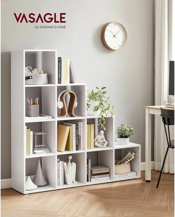 Raft librash VASAGLE LBC10WTV1, 10 ndarje të hapura, i bardhë