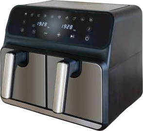 fritezë me ajër e nxehtë, Unold, Twin Zone 58685, 8 L (2x4 L), 1700 W, e zezë/argjendtë