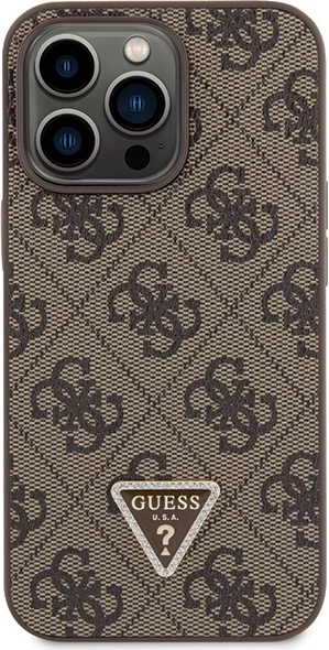Mbështjellës Guess Crossbody 4G Metal Logo për iPhone 13 Pro/13, Kafe me rrip