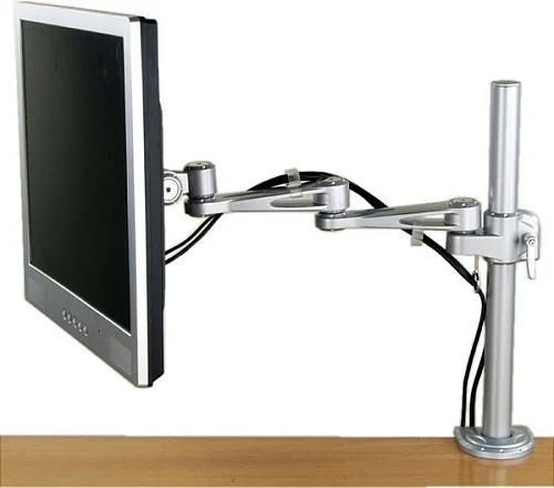 Krah monitori VALUE Single LCD Monitor Arm, VESA 75x75/100x100, 10 kg, me kapëse tavoline, argjend