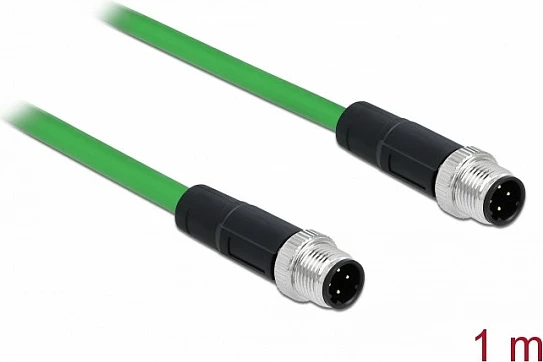 Kabllo Ethernet industriale DeLOCK 85917, M12, 1 m, -40–70°C, e gjelbër