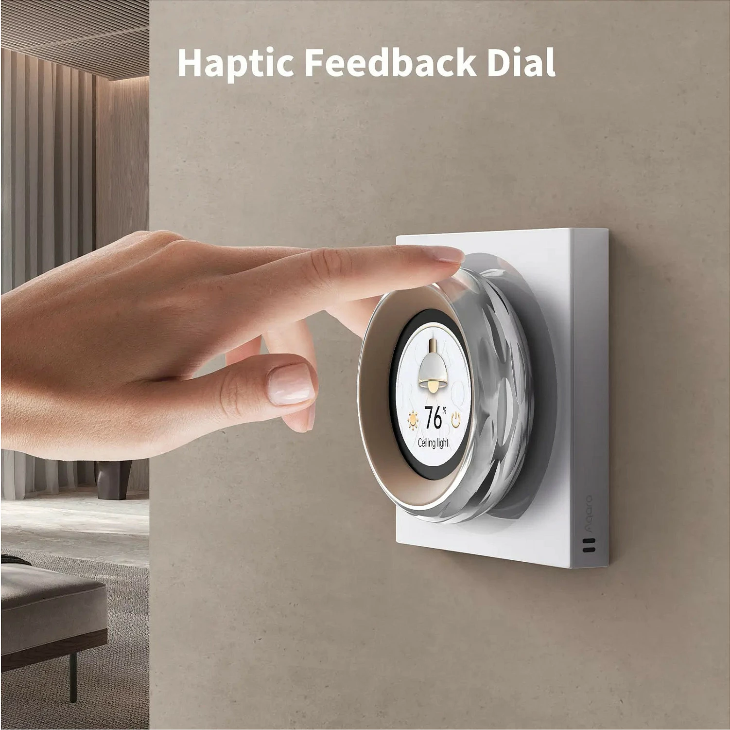 Switch rrotullues me ekran Aqara Touchscreen Dial V1, Wi‑Fi Dual-Band, i lidhun me kabllo, i bardhë