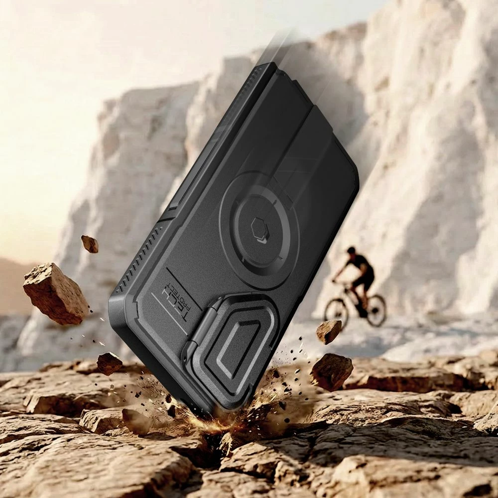 Mbështjellës Tech-Protect Kevlar MagSafe 2-Set për Samsung Galaxy S26 Ultra, MagSafe, kickstand, PC+TPU, set me 2 korniza, i zi