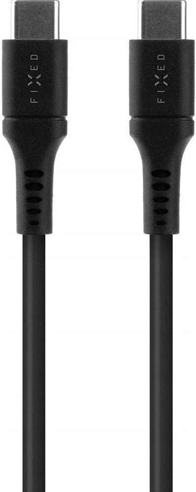 Kabllo USB-C Fixed FIXDLS-CC2-BK, USB-C në USB-C, 2 m, 60W PD, e zezë, me organizues dhe rrip Velcro