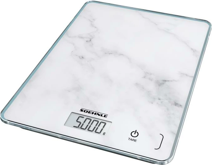 Peshore kuzhine, Soehnle Page Compact 300 Marble 5 kg, 61516, e bardhë