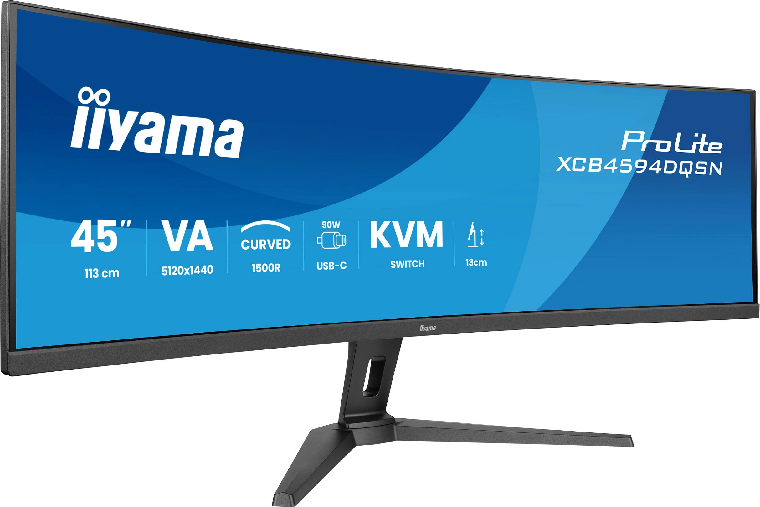 Monitor iiyama G-MASTER 45" LCD i lakuar, UWQHD, 114.3 cm (45"), 5120 x 1440 piksel, Dual QHD, LED, 0.8 ms, i zi