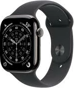 Smartwatch Apple Watch Series 11 GPS + Cellular 46mm, kasë titani slate, rrip sport i zi M/L, MFD24W