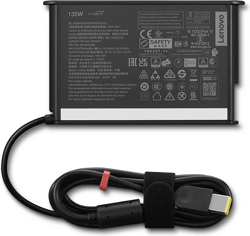 Adapter rryme Lenovo 4X21L38724, 135W, 20V 6.75A, kabllo 1.8m, e zezë