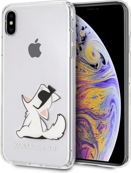 Mbështjellës Karl Lagerfeld Choupette Fun për iPhone XS Max, Transparent
