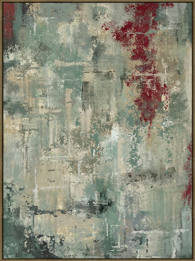 Pikturë abstrakte dekorative me kornizë, 90x120x4cm, kanavacë, shumëngjyrëshe, dru natyral