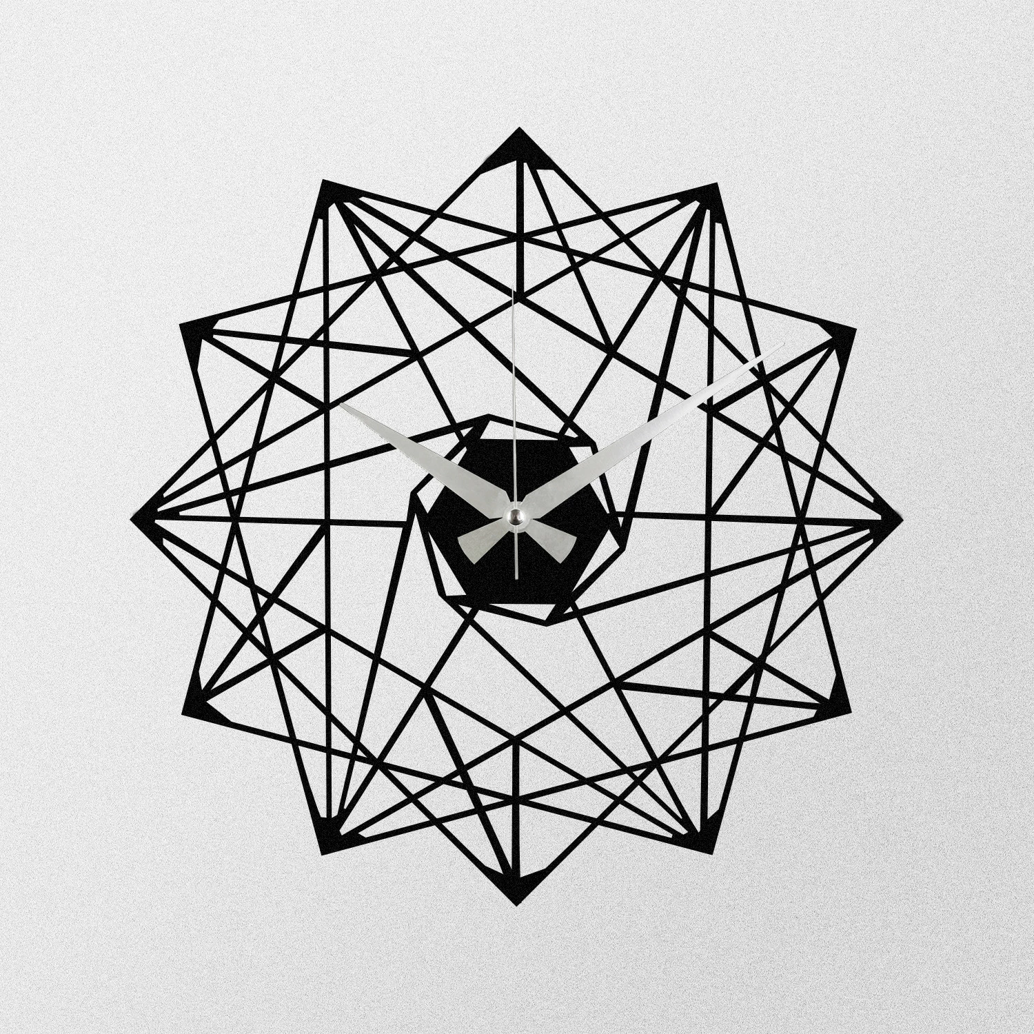 Orë muri dekorative prej metali, ngjyrë e zezë, Wallity Enzoclock - S015, 48x48cm