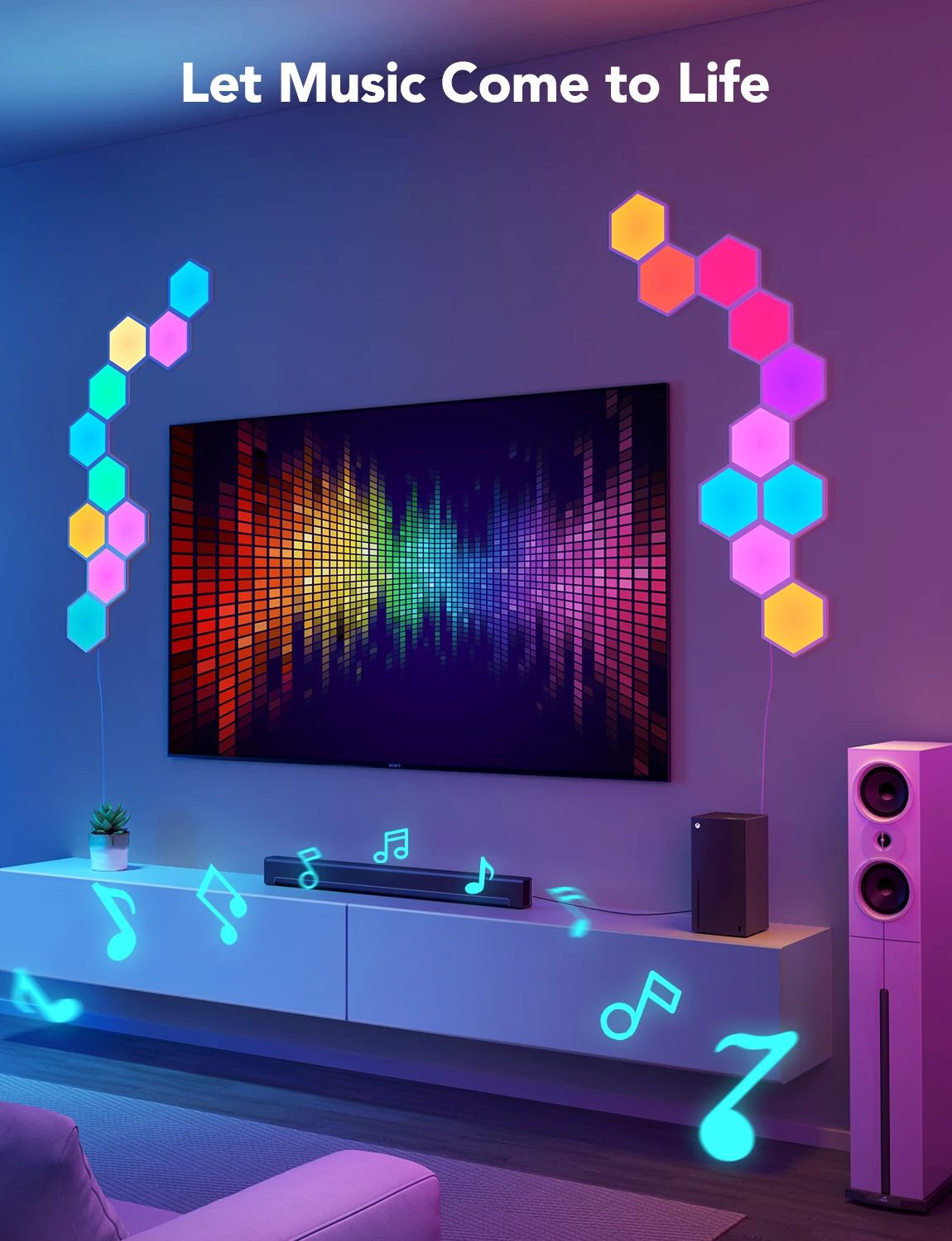 Panelë LED smart Govee Glide Hexa (Hexagon) Expansion Kit, RGBIC, 2 copë