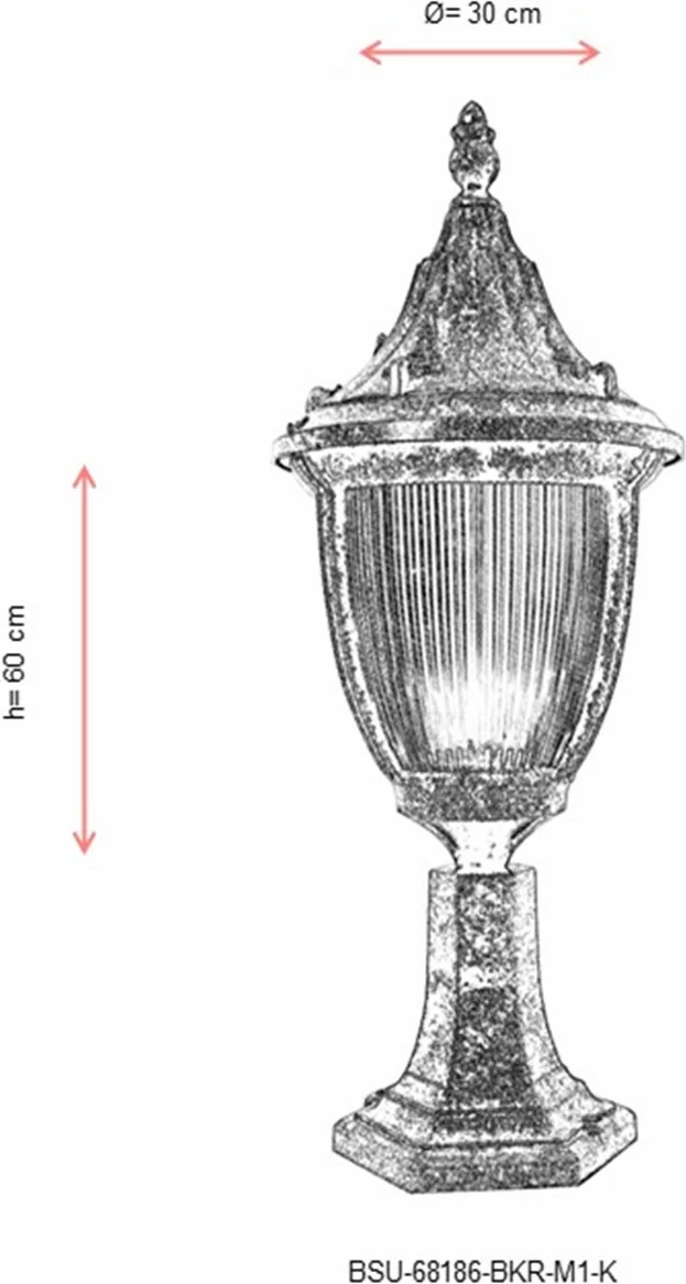Llambë muri për jashtë Opviq, ngjyrë kafe, BSU-68186-BKR-M1-K