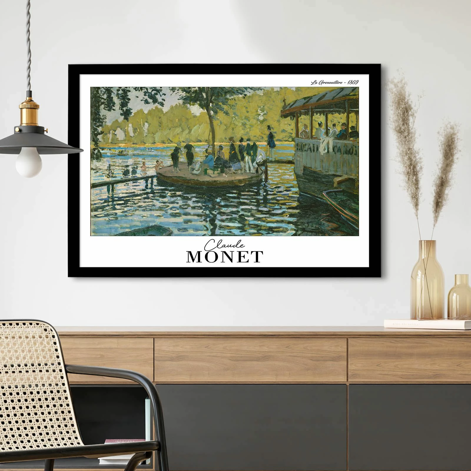 Pikturë dekorative me kornizë, Monet, shumëngjyrëshe, 42x62cm, Wallity 4262SYHMONET-006