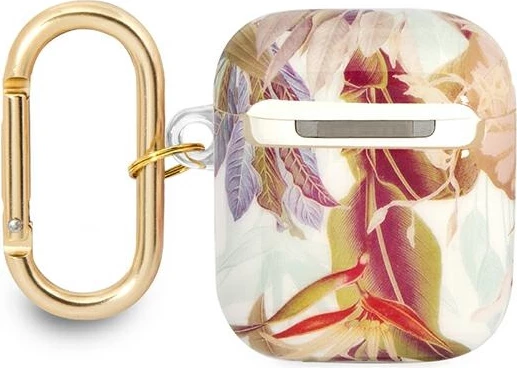 Mbështjellës Guess për AirPods 1/2, Flower Strap Collection, vjollcë