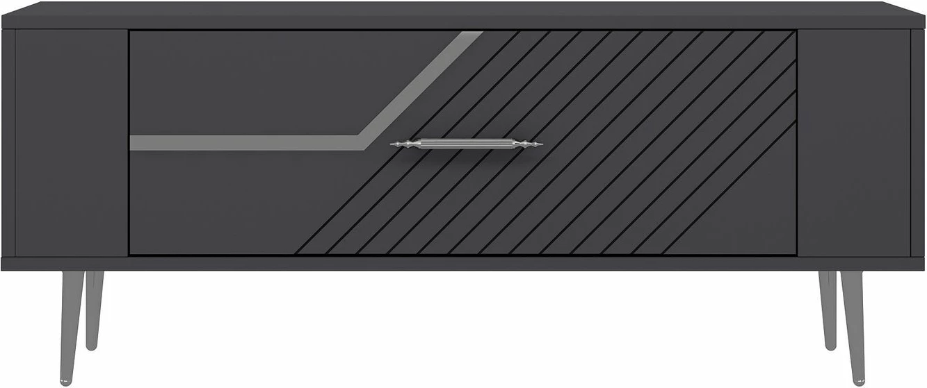 Komodë TV, ngjyrë antracit dhe argjendi, Retrolp5