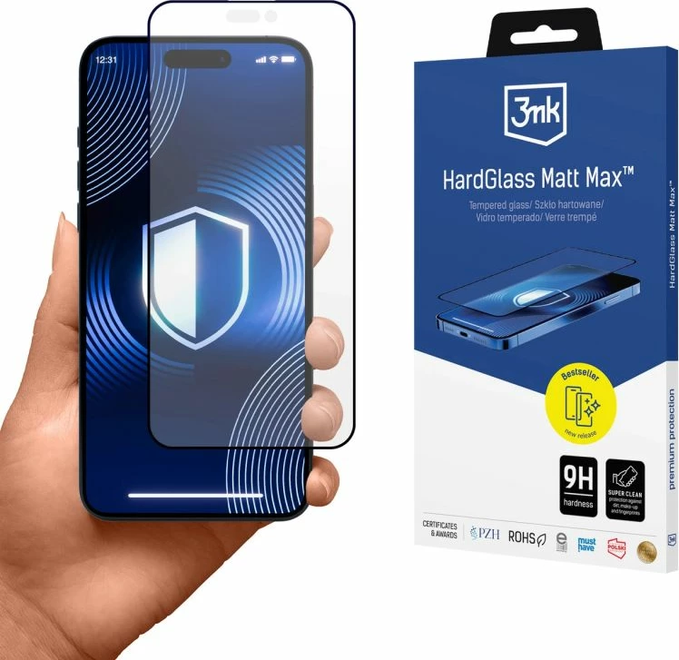 Mbrojtëse xhami matte 3mk HardGlass Matt Max për iPhone 14 Pro Max