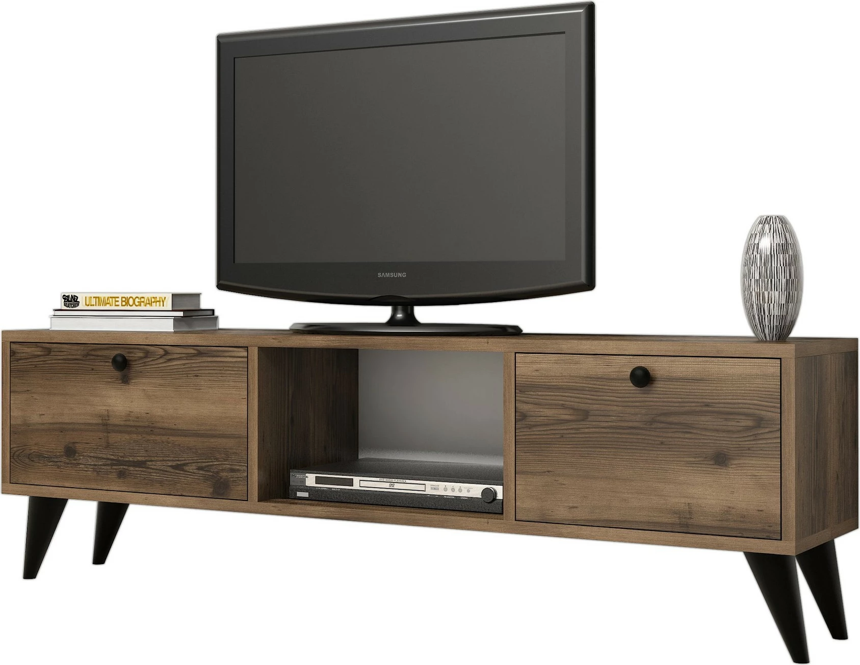 Komodë TV Hanah Home, Serenat 1210, ngjyrë arrë dhe e zezë
