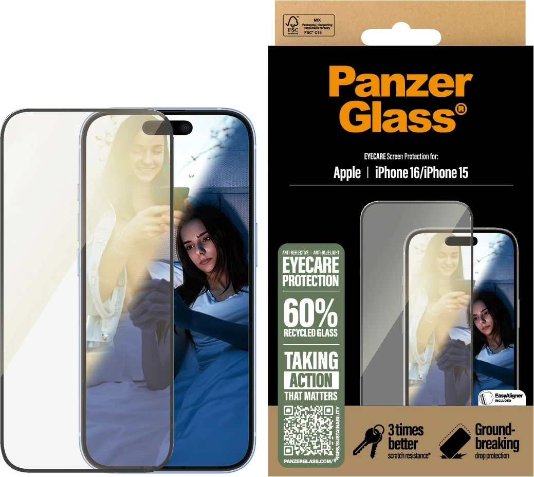 Xham mbrojtës PanzerGlass EyeCare për iPhone 16/15