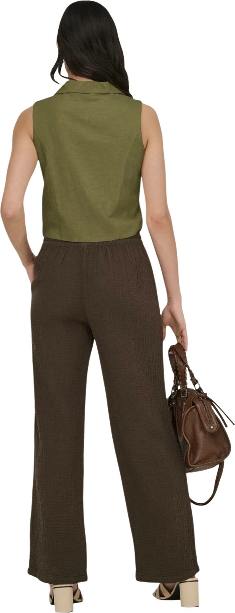 Jelek për femra Jacqueline de Yong Jdymilan Linen S/L Waistcoat Tlr 15366390, e gjelbër ulliri [Madhësia: S]