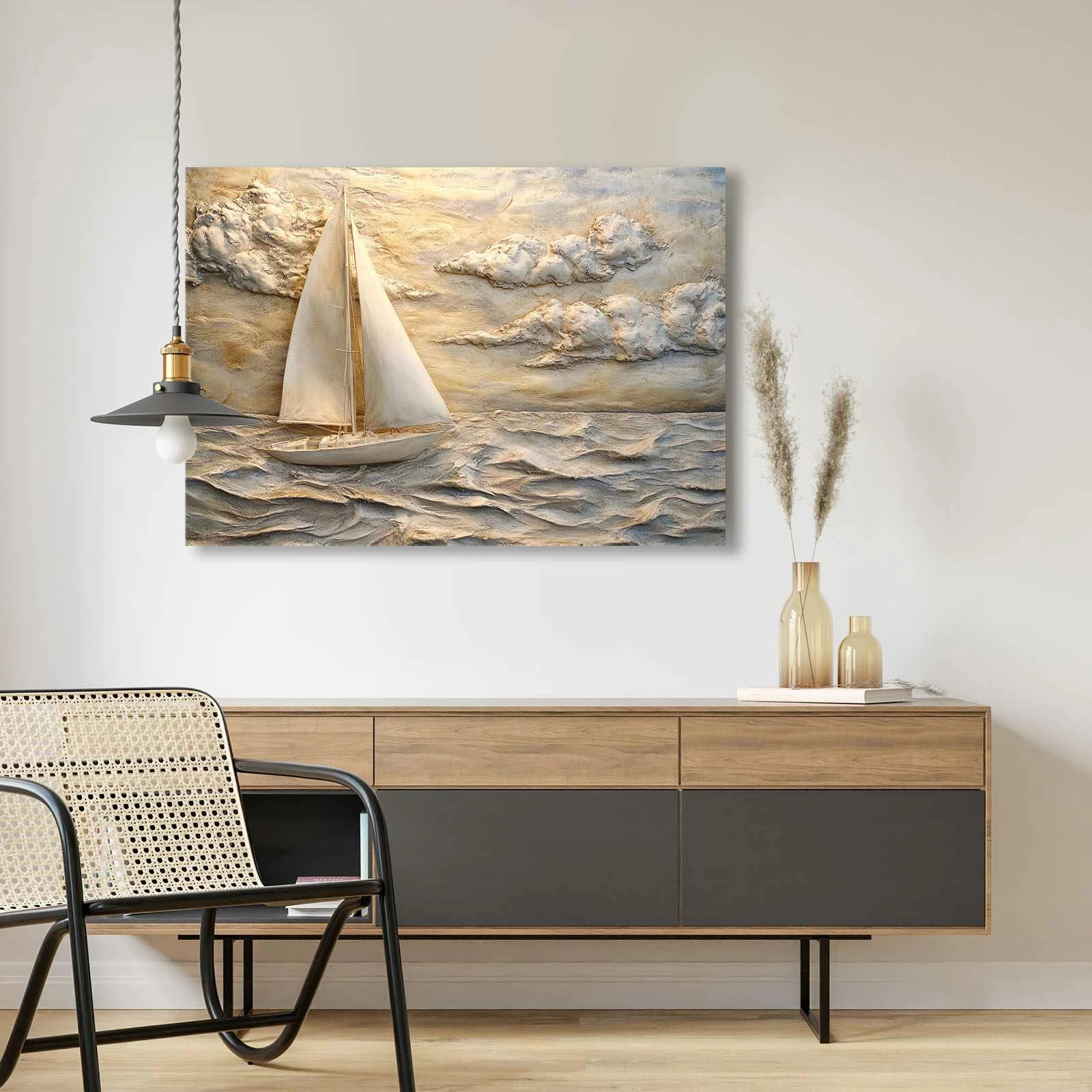 Pikturë dekorative në kanavacë Wallity, shumëngjyrëshe, 70x100cm, 70100Wabisabi-027
