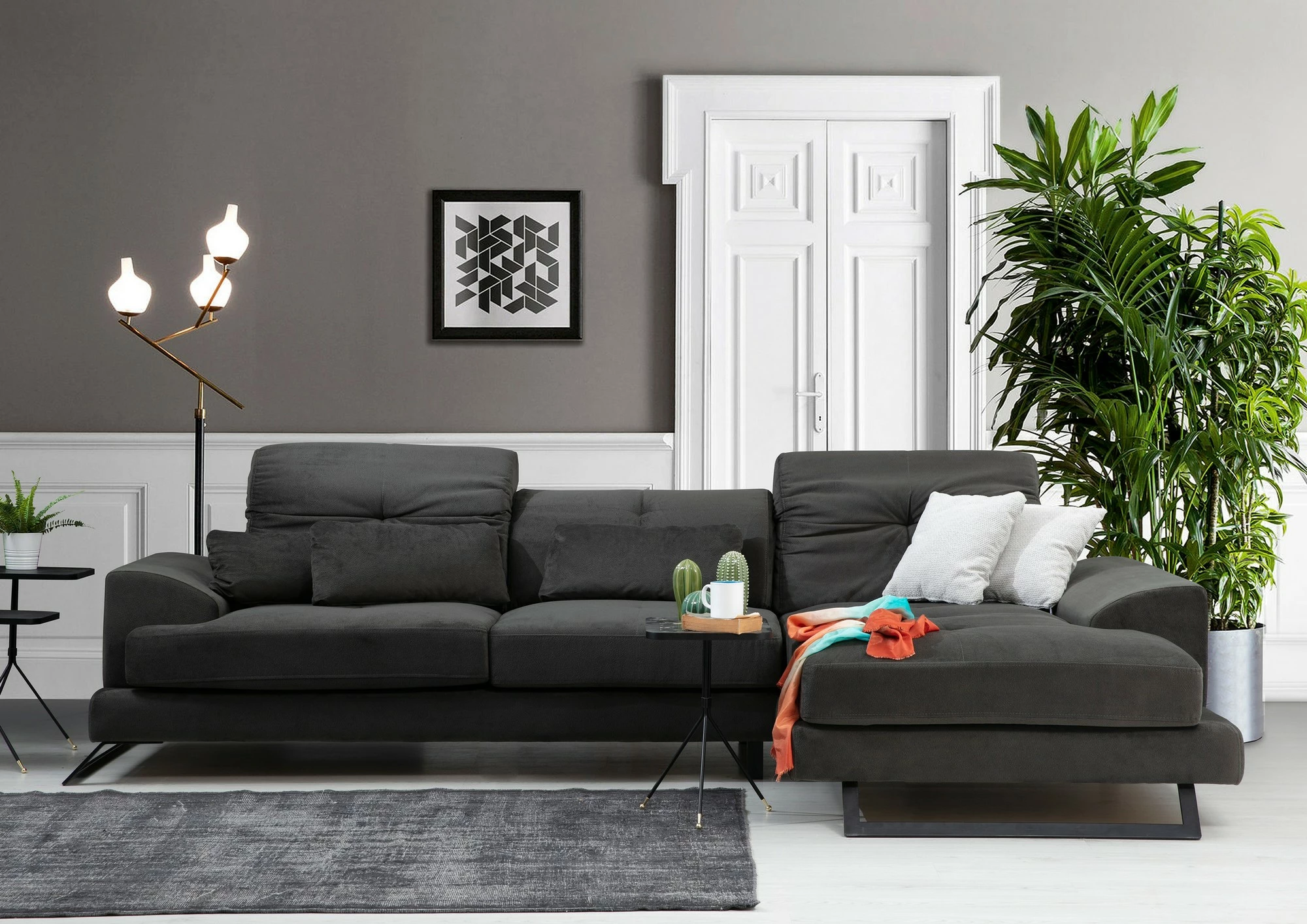 Kënd-sofë Atelier del Sofa, Frido kënd i djathtë (L3+Chl), anthracite