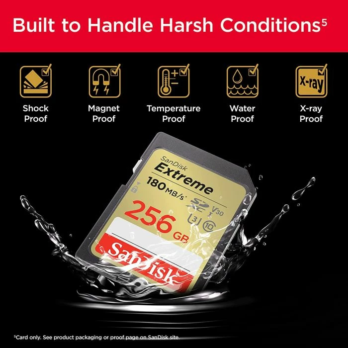 kartë memorie SDXC SanDisk Extreme 256GB, 180MB/s lexim & 130MB/s shkrim, 1 vit RescuePRO Deluxe