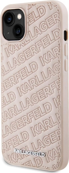 Mbështjellës Karl Lagerfeld Quilted K Pattern për iPhone 15, Rozë
