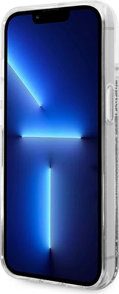 Mbështjellës Karl Lagerfeld KLHCP14SLBKLCS për iPhone 14, 6.1", hardcase, Liquid Glitter Big KL, argjendtë