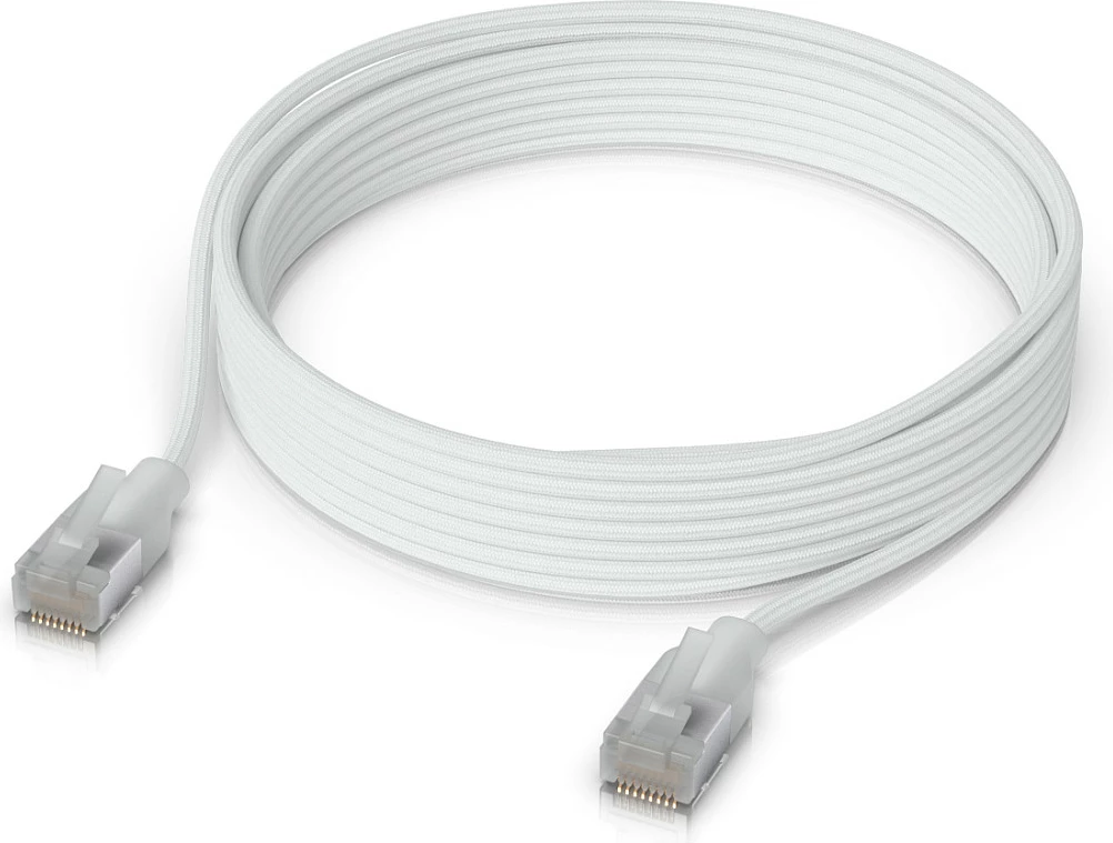 Kabllo rrjeti Ubiquiti UACC-Cable-Patch-EL-C6A-5M-W, Cat6a 5m, RJ-45, 10GbE, PoE++, bardhë/transparente