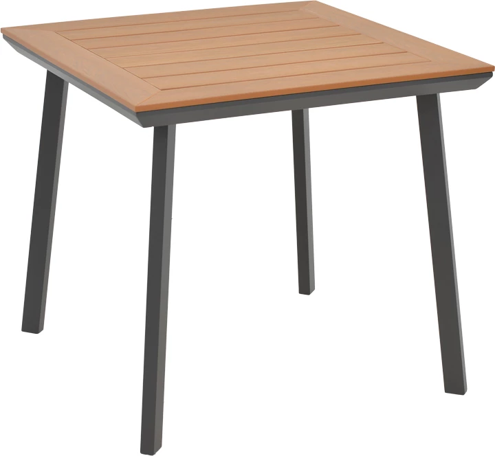 Tavolinë me karrige Synergy-Vitality set prej 3 copash alumini dhe kompensatë ngjyrë natyrale 80x80x74cm