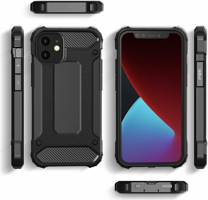 Mbështjellës Hybrid Armor Hurtel për iPhone 12 Pro Max, i zi