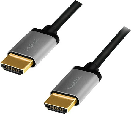 Kabllo HDMI LogiLink A/M në A/M, 4K/60Hz, 1m, zi/gri