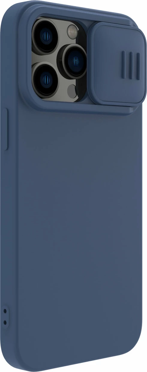 Mbështjellës Nillkin CamShield Silky Silicone për iPhone 14 Pro Max, Silikon, Kaltër