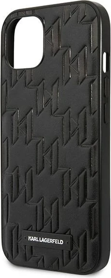 Mbështjellës Karl Lagerfeld Monogram Plaque për iPhone 13 mini, hardcase, e zezë