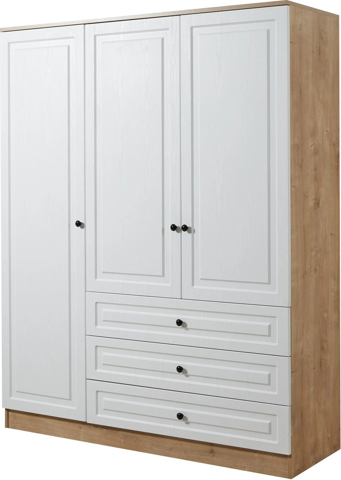 Dollap për dhomë gjumi, ngjyrë lis safir dhe e zezë, Skye Decor, Tuvalle 021