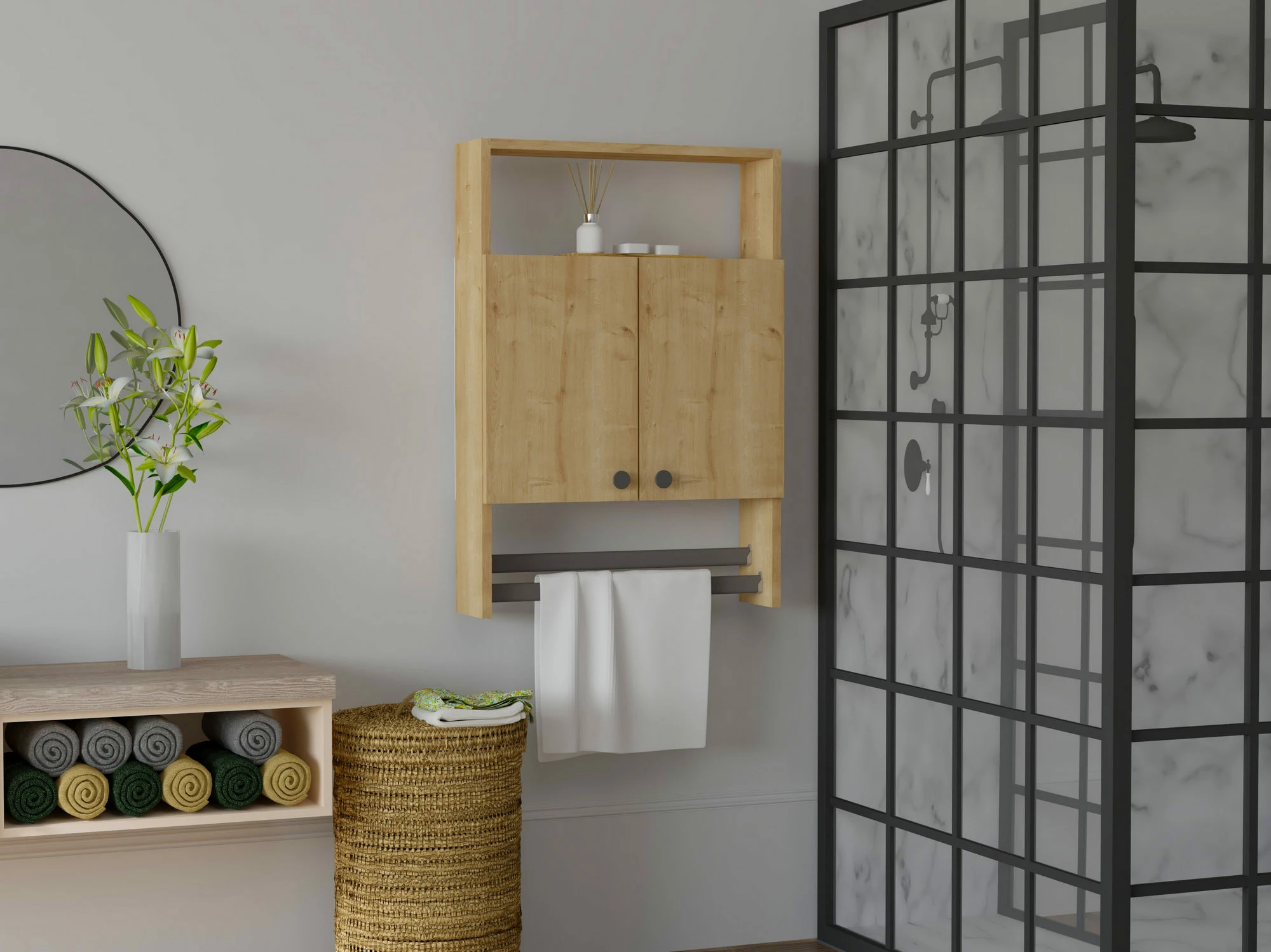 Dollap banjoje Hanah Home, Ela, ngjyrë safir