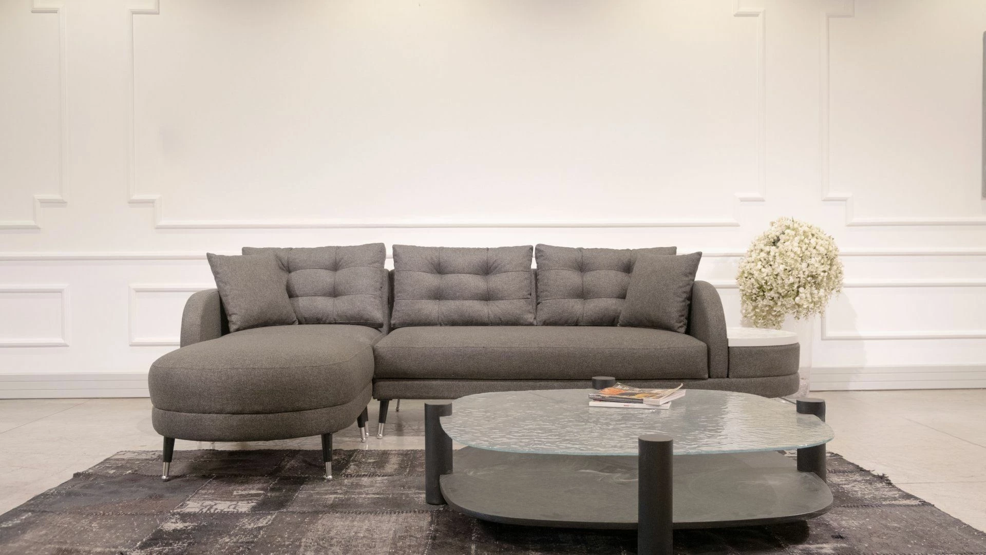 Kënd-sofë krevati Atelier del Sofa, Milano, ngjyrë antracit