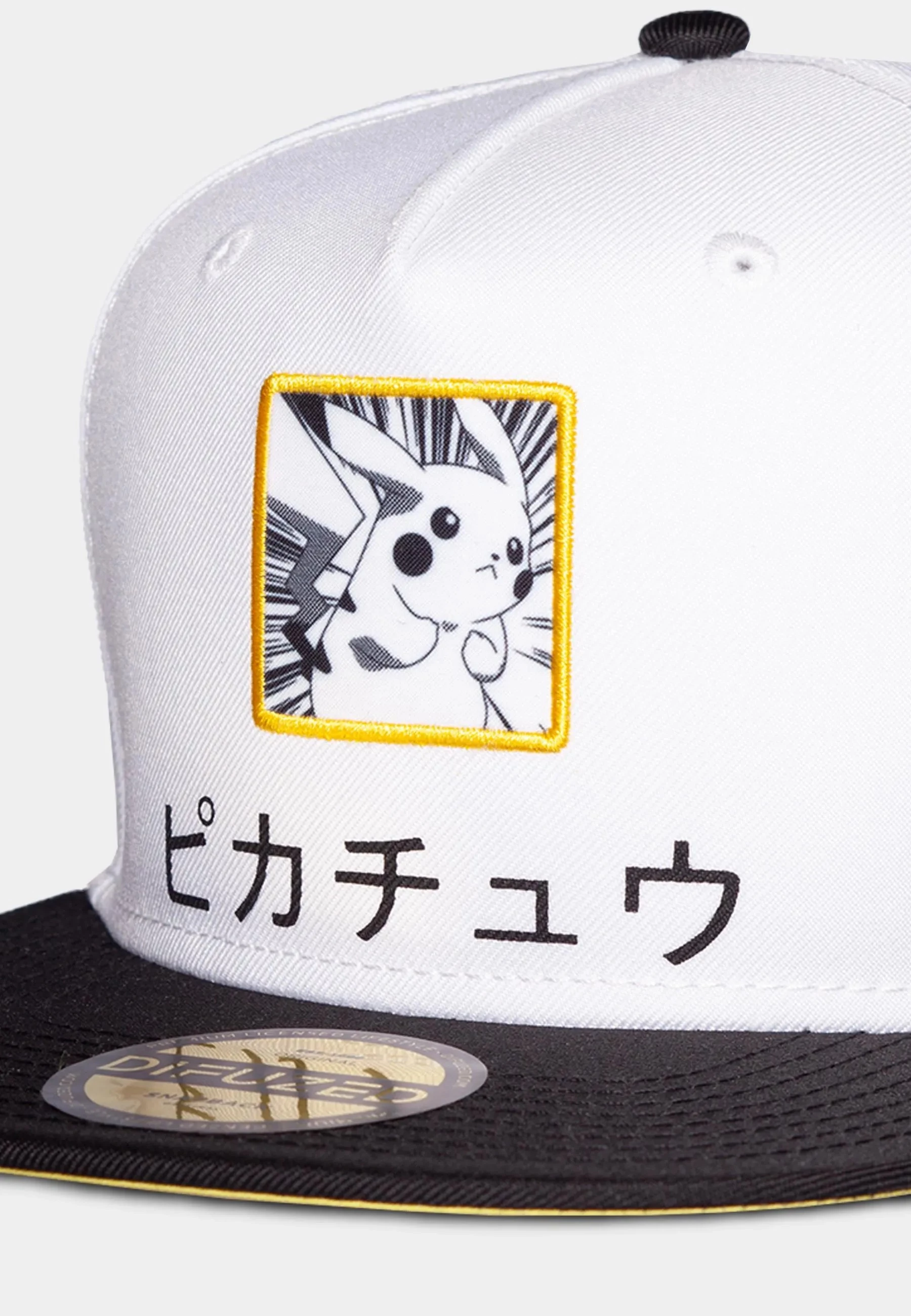 Kapelë snapback Difuzed Pokémon Pikachu, e rregullueshme, bardhë/zezë me të verdhë