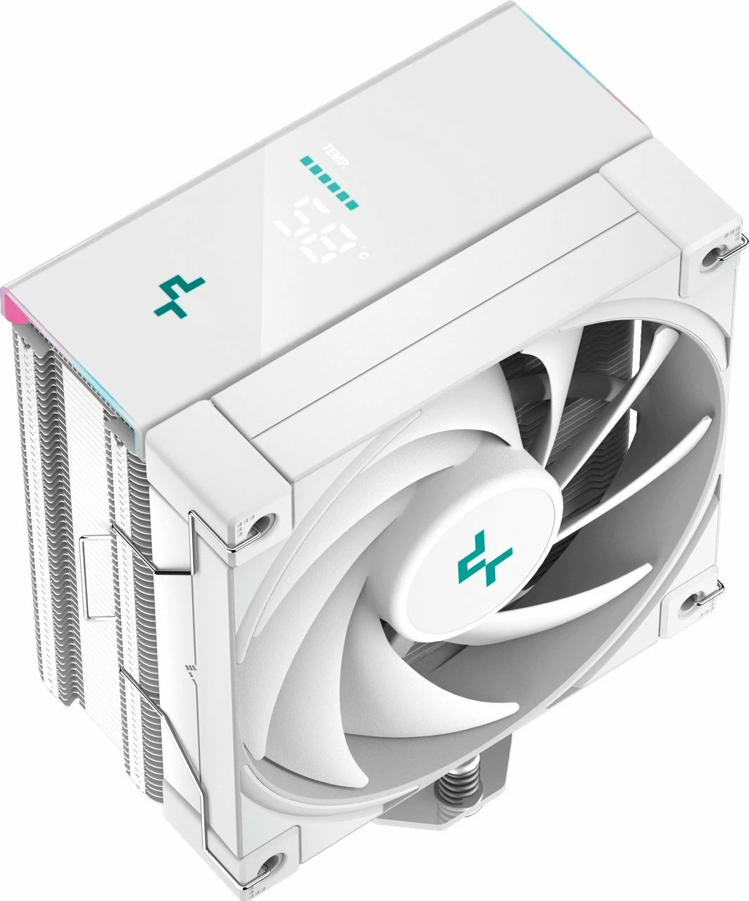 Ftohës CPU Deepcool AK400 Digital WH R-AK400-WHADMN-G 120mm ARGB, ekran digjital, 220W TDP, i bardhë