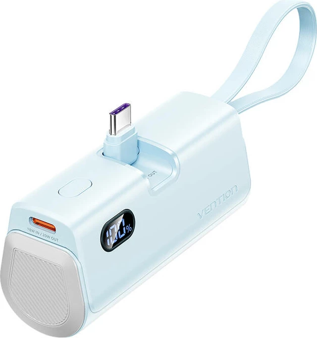 Powerbank Vention FHQL0, 4800mAh, 22.5W, LED display, kaltër