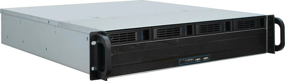 Kasë serveri Inter-Tech IPC Storage 2U-2404L, Rack 19", 2U, 48cm, micro ATX/Mini-ITX, 5x 3.5", hot-swap, e zezë/argjendtë