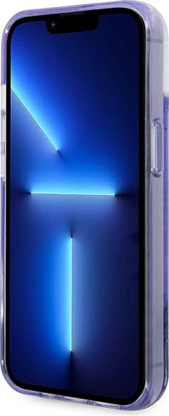 Mbështjellës Guess Liquid Glitter Palm për iPhone 14 Plus 6.7", vjollcë