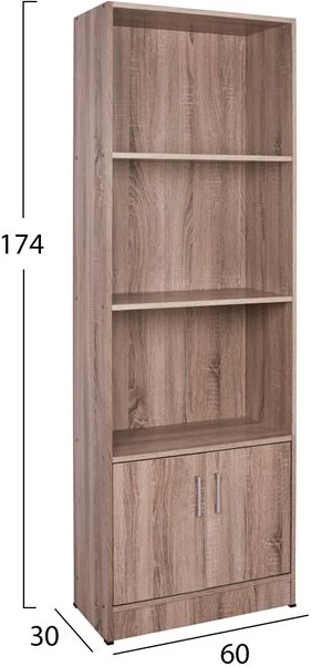 Raft librash melamine, ngjyrë sonama, FH2269.02, 60x30x174 cm